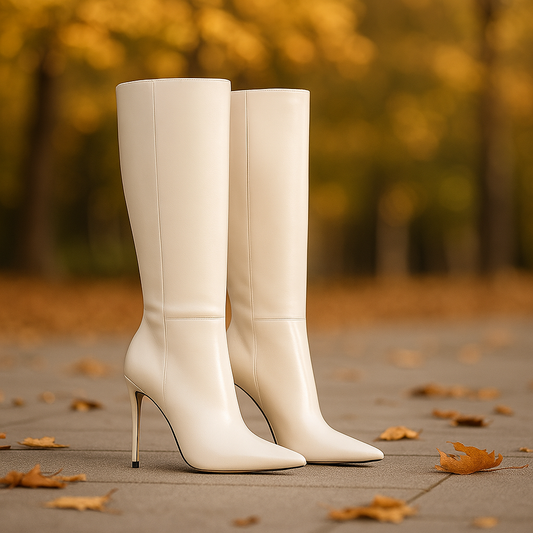 Bottes Hautes Stiletto Femme à Bout Pointu