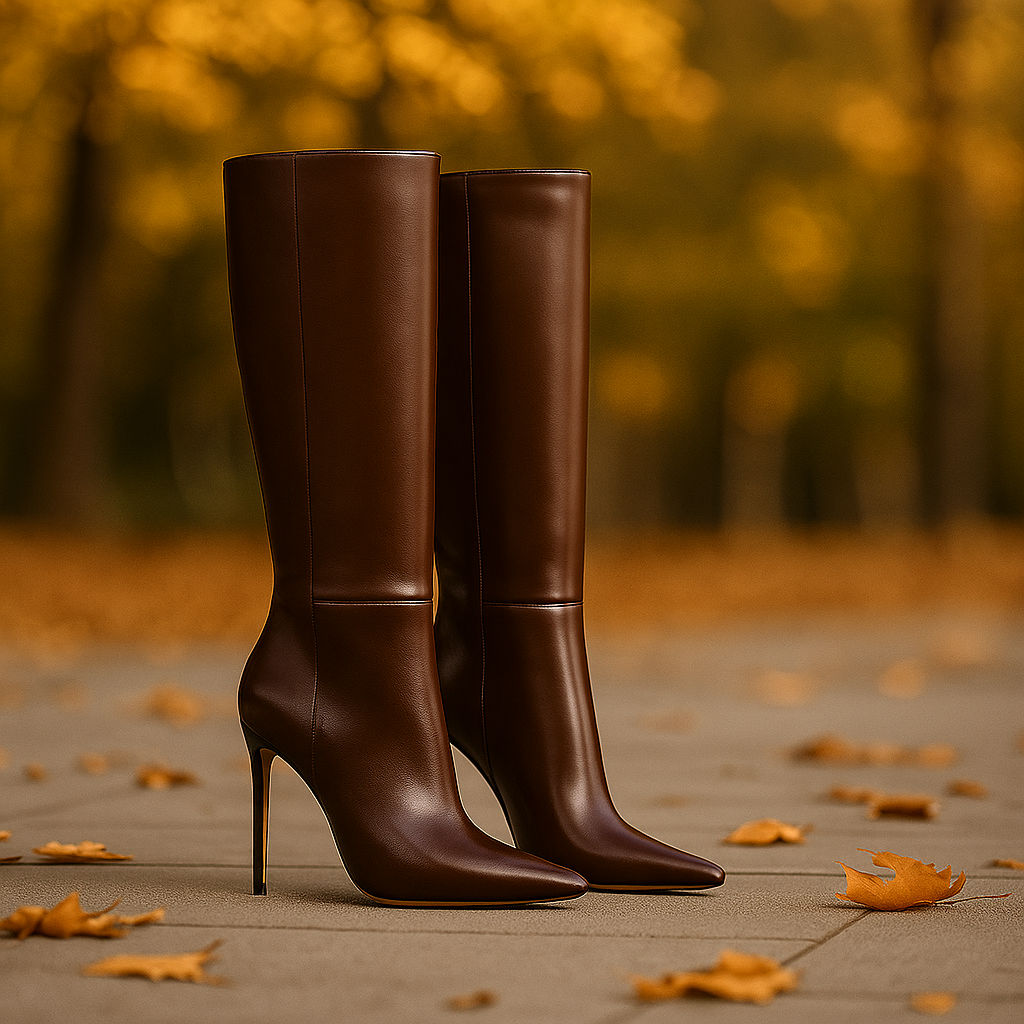 Bottes Hautes Stiletto Femme à Bout Pointu