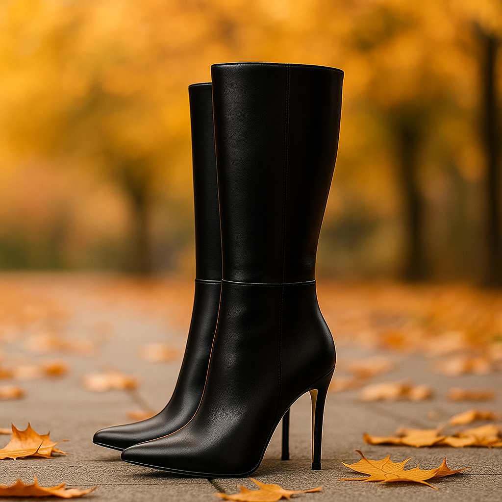 Bottes Hautes Stiletto Femme à Bout Pointu
