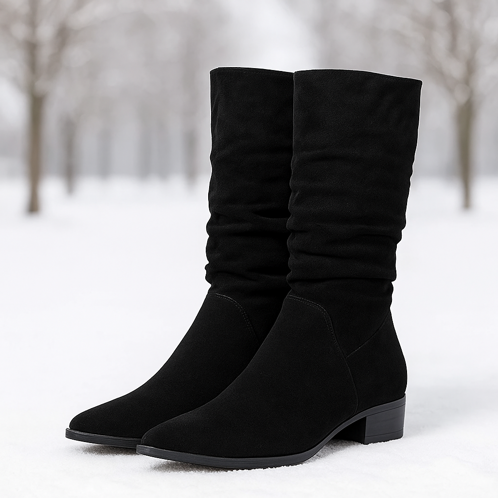 Bottes Hautes Femme en Suédine à Bout Pointu