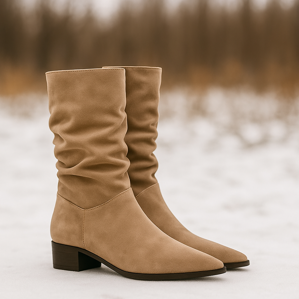 Bottes Hautes Femme en Suédine à Bout Pointu