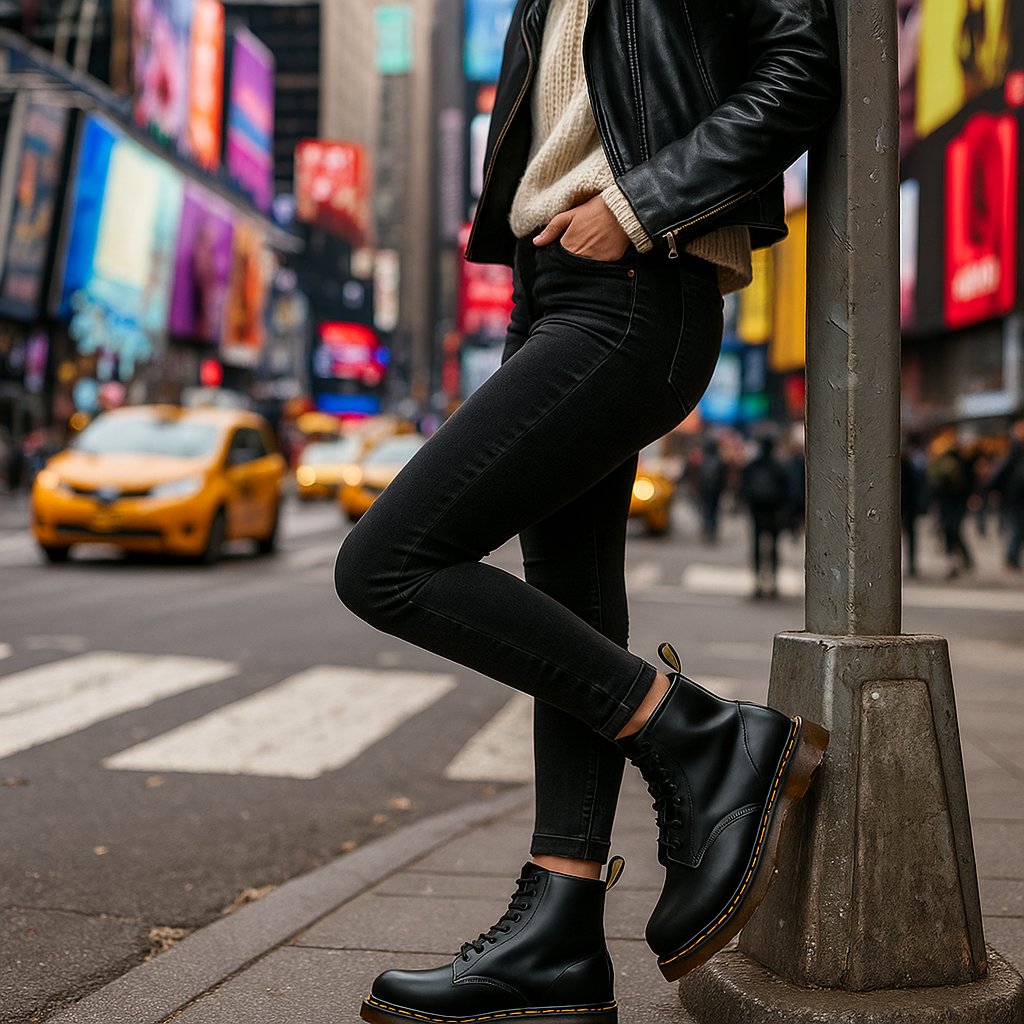 Bottes Femme à Lacets en Cuir