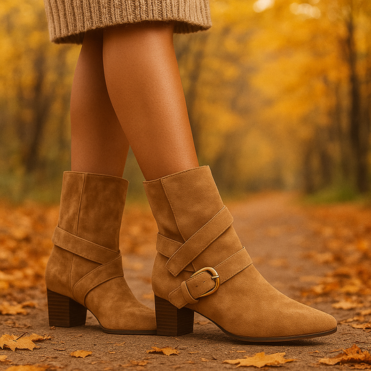 Bottines Femme en Suède avec Sangle