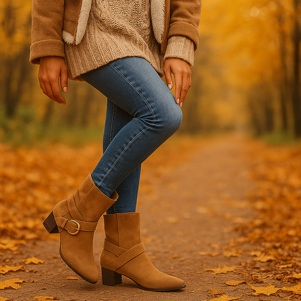 Bottines Femme en Suède avec Sangle