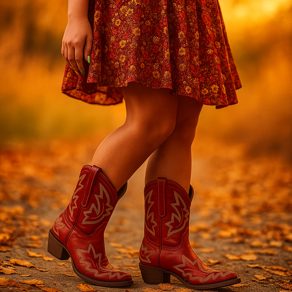 Laurice – Bottes Cowboy Cuir Brodé Durable