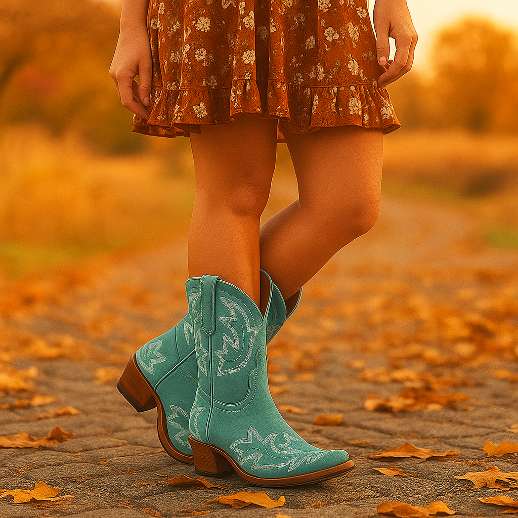 Laurice – Bottes Cowboy Cuir Brodé Durable