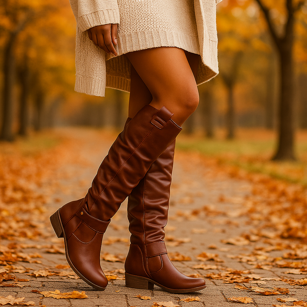 Daisy – Bottes Hautes Femme en Cuir Élégantes et Confortables