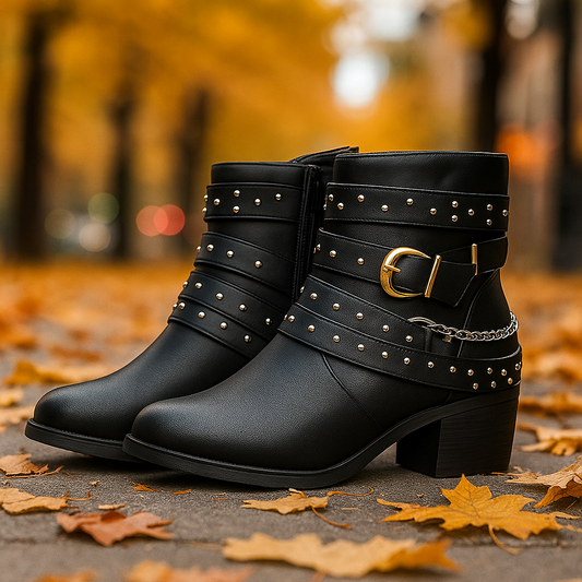 Bottines Femme à Brides Cloutées
