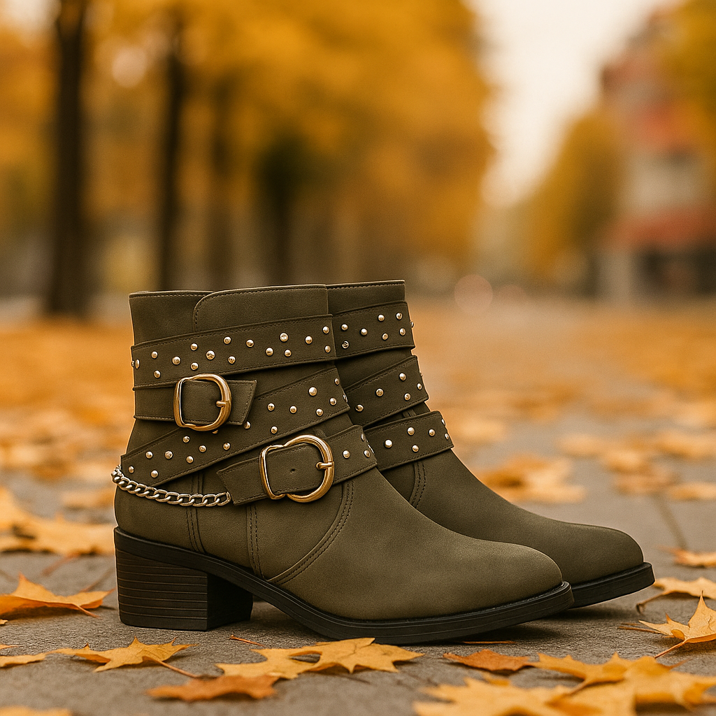 Bottines Femme à Brides Cloutées