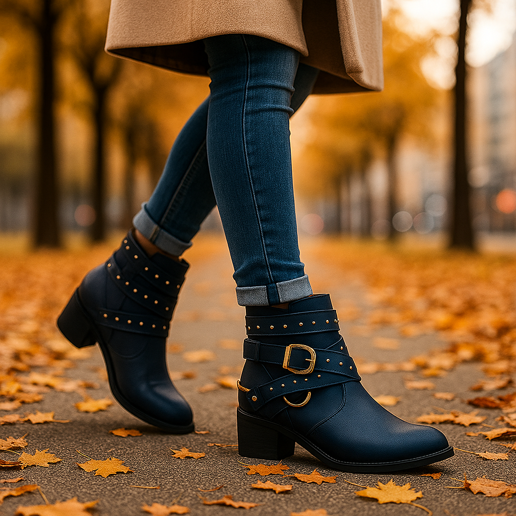 Bottines Femme à Brides Cloutées