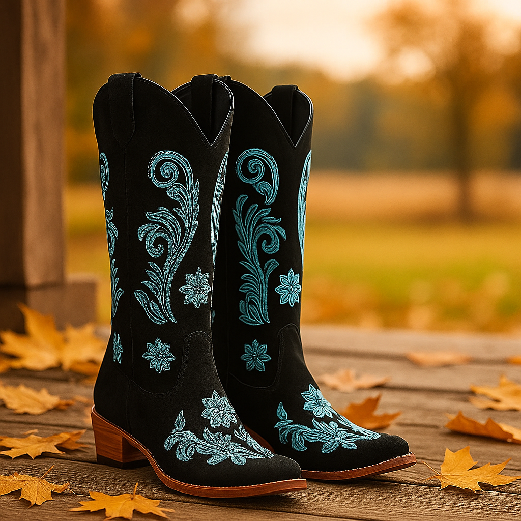 Bottes Cowboy Femme à Broderie Florale