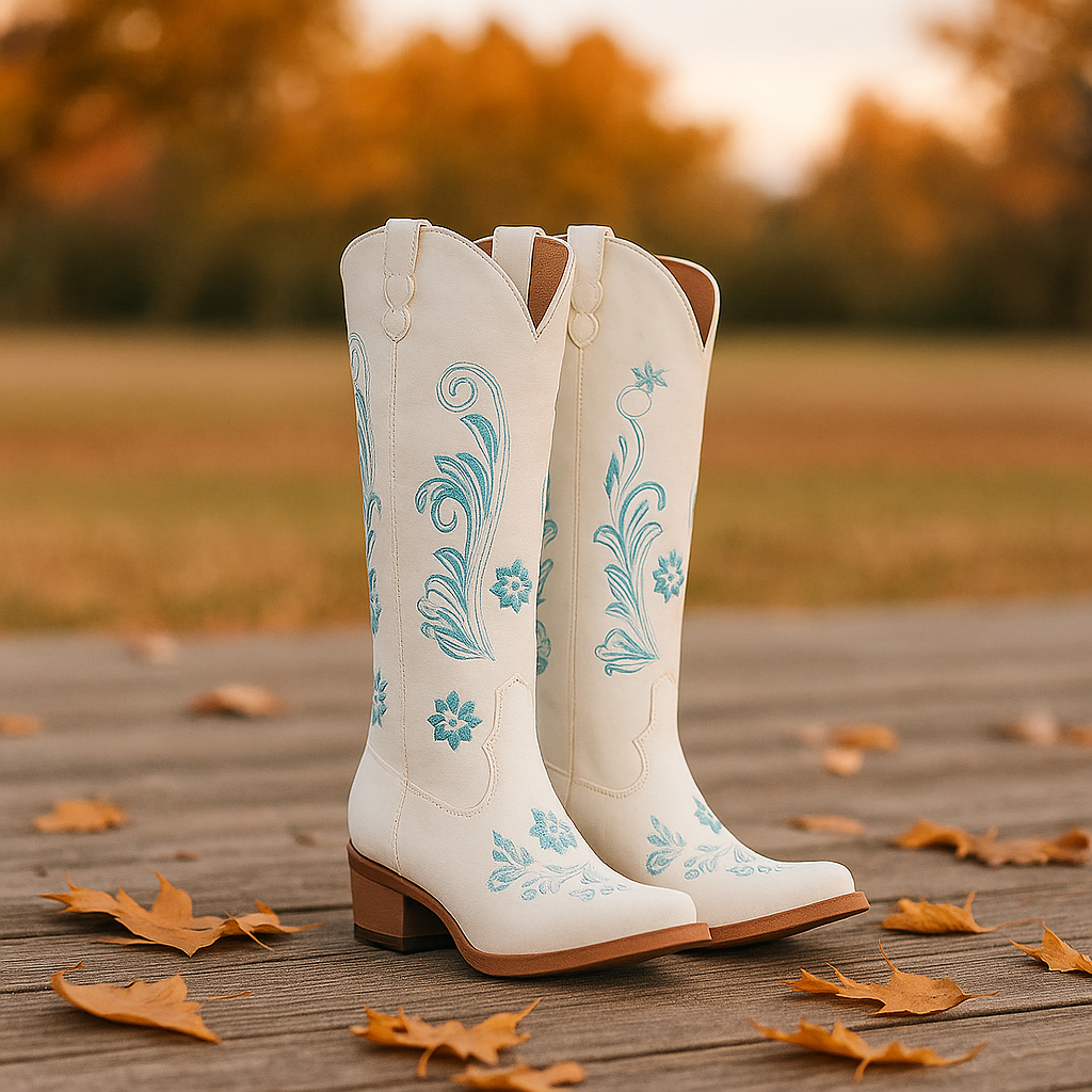 Bottes Cowboy Femme à Broderie Florale
