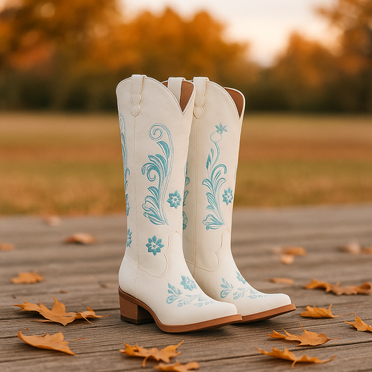 Bottes Cowboy Femme à Broderie Florale
