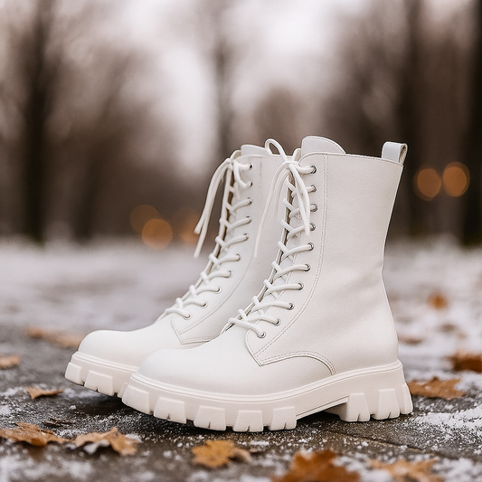 Bottes à Lacets Hautes Femme – Semelle Robuste