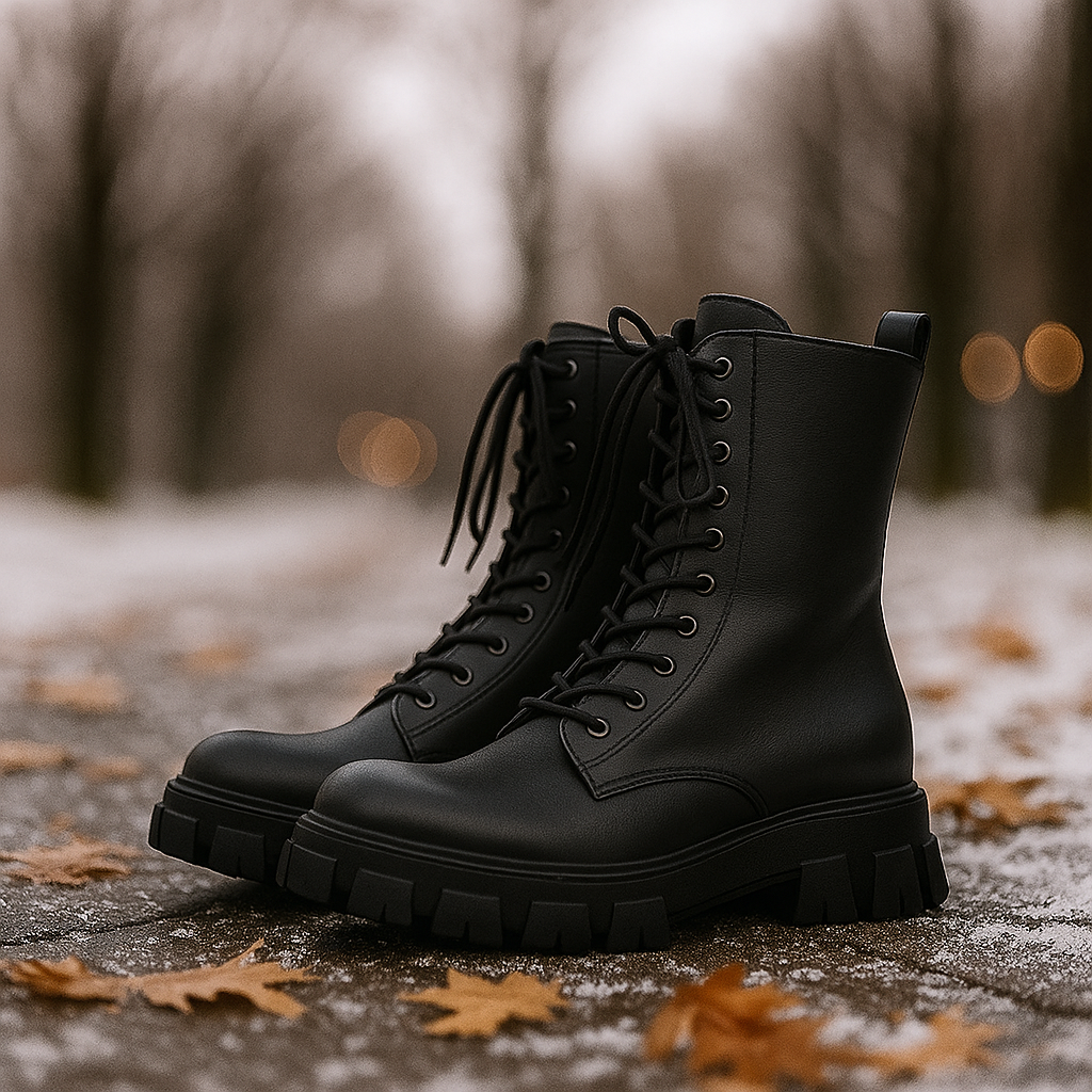 Bottes à Lacets Hautes Femme – Semelle Robuste