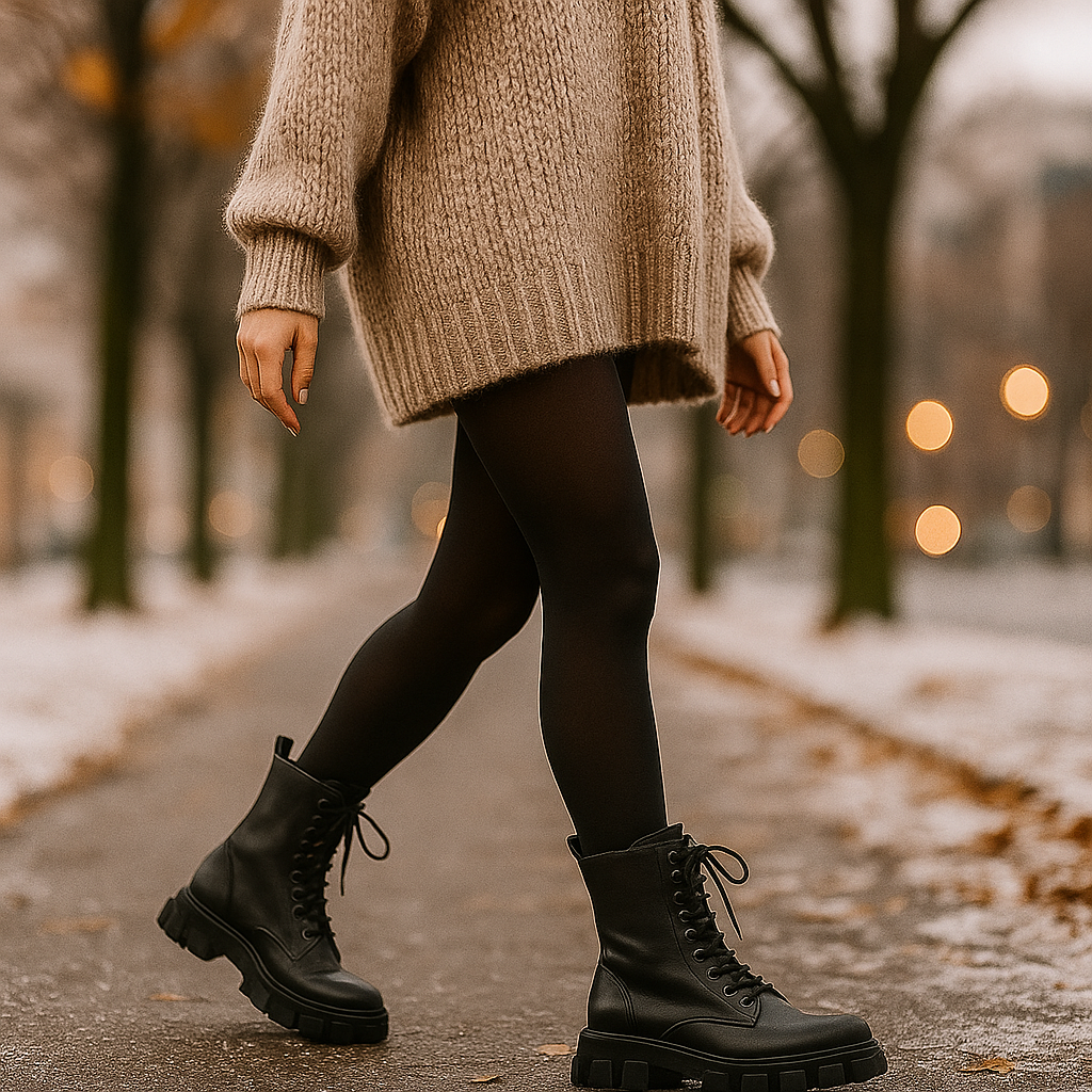 Bottes à Lacets Hautes Femme – Semelle Robuste
