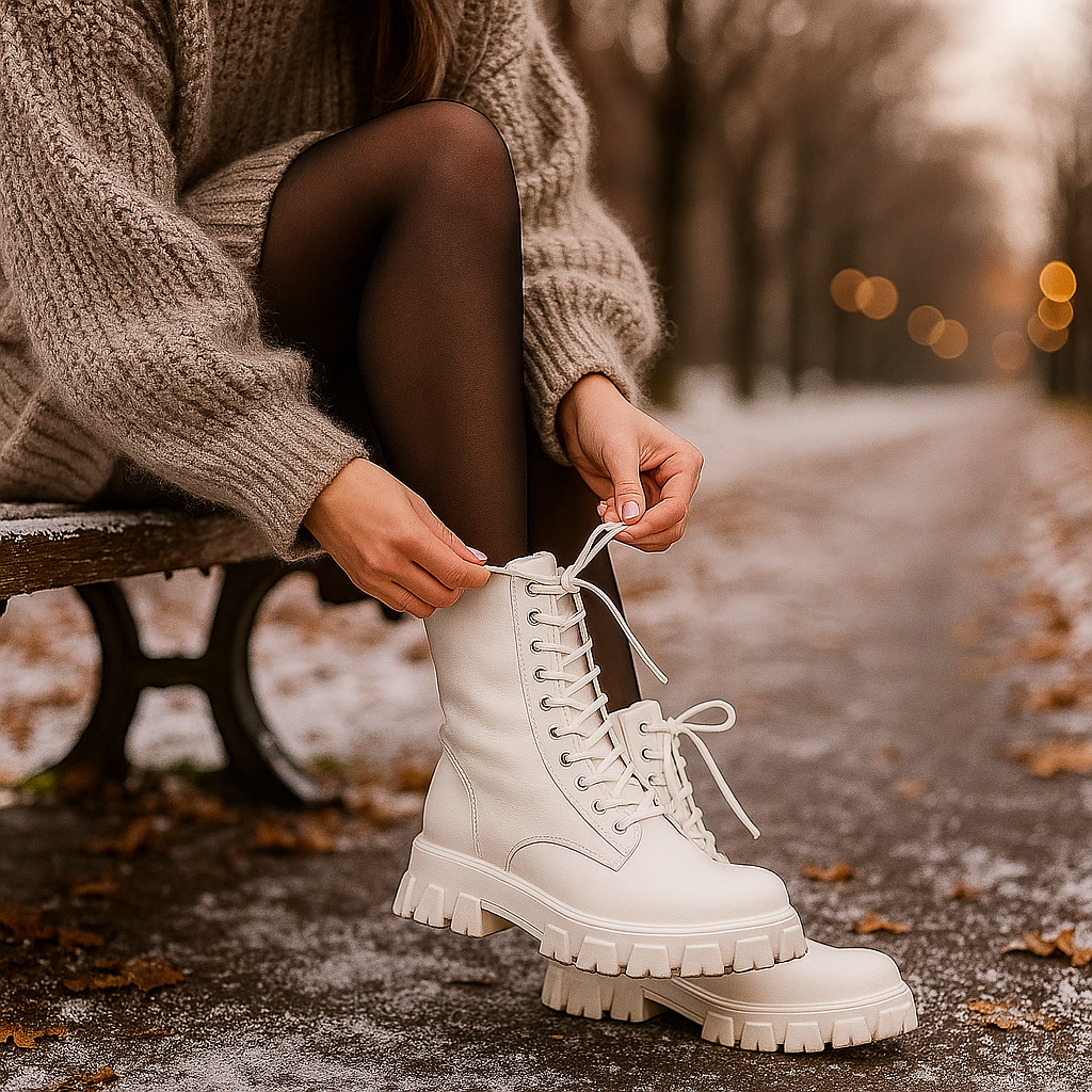 Bottes à Lacets Hautes Femme – Semelle Robuste