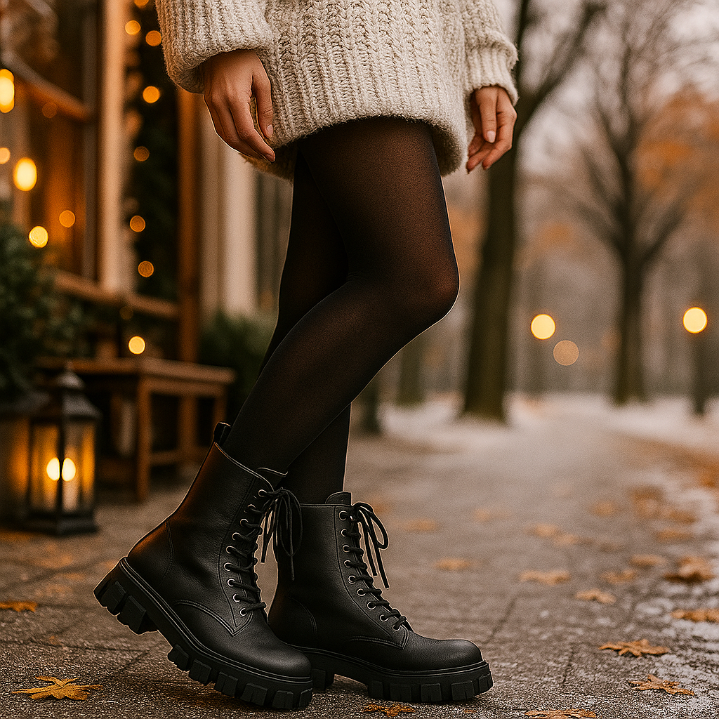 Bottes à Lacets Hautes Femme – Semelle Robuste