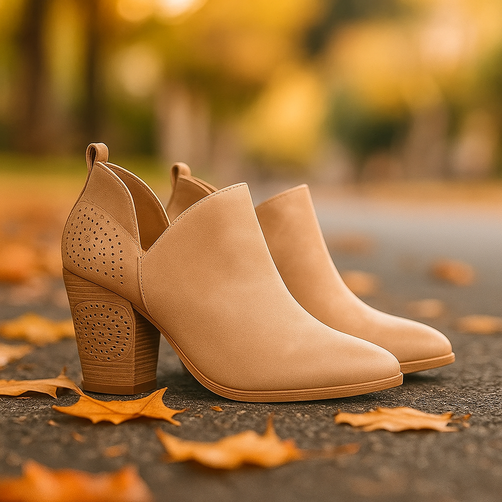 Bottines Femme à Talons – Design Croisé Perforé