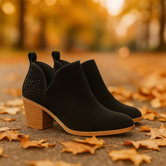 Bottines Femme à Talons – Design Croisé Perforé