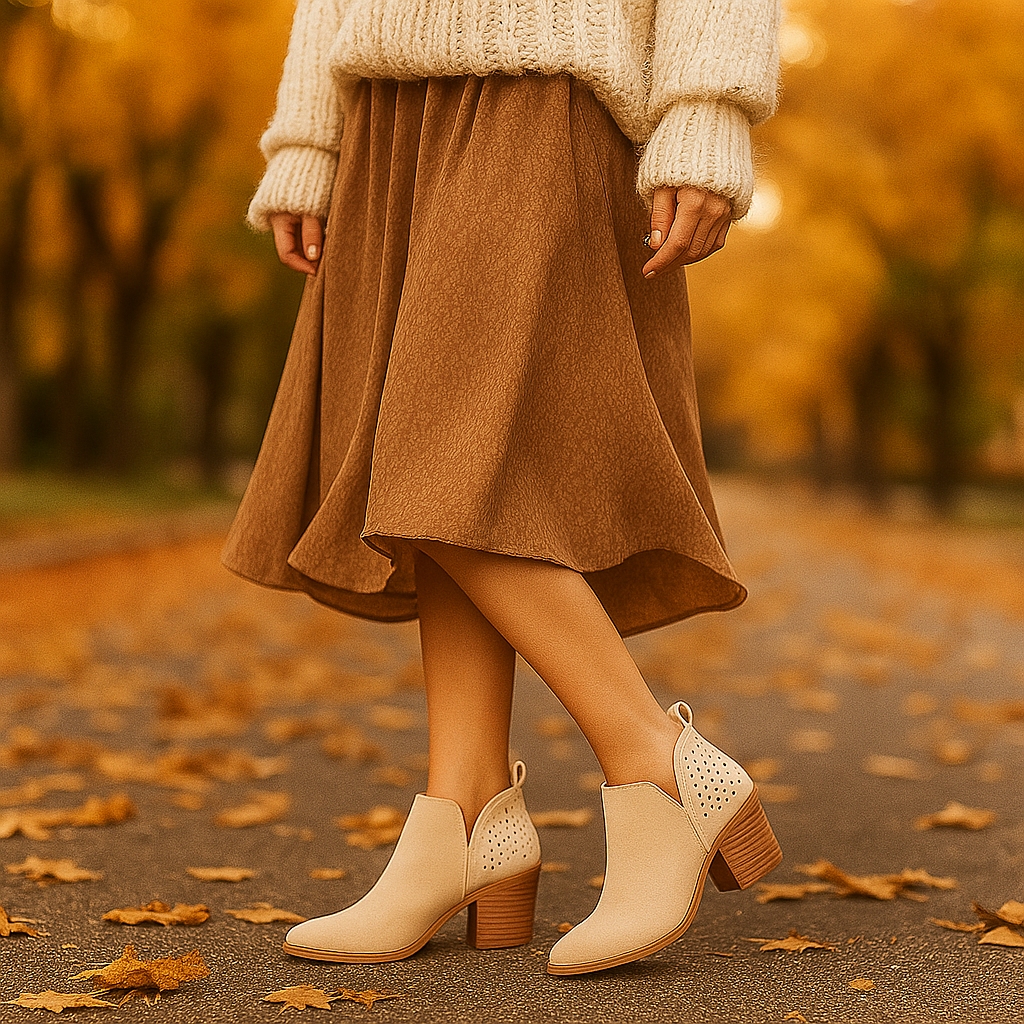 Bottines Femme à Talons – Design Croisé Perforé