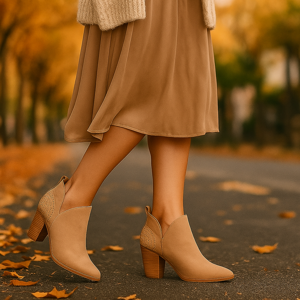 Bottines Femme à Talons – Design Croisé Perforé
