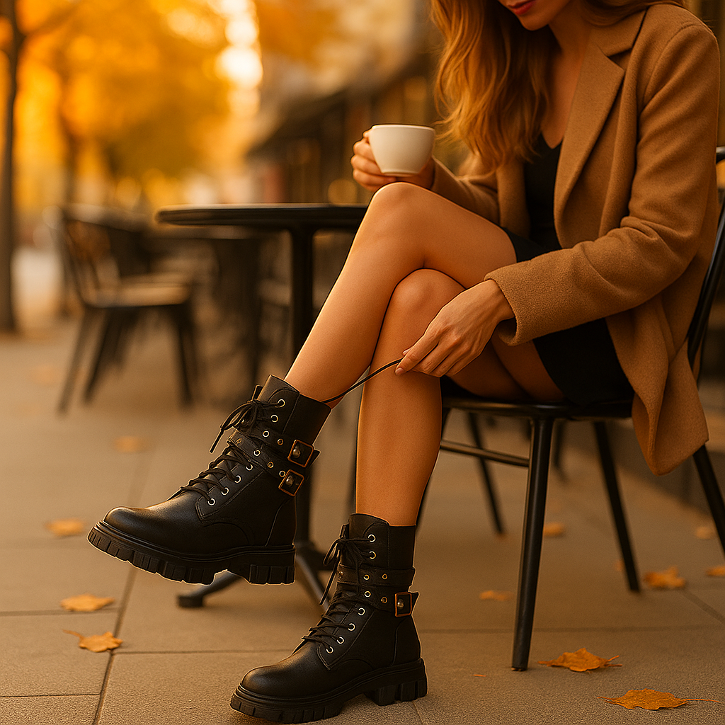 Bottines Femme à Lacets – Sangles Ajustables et Robustes