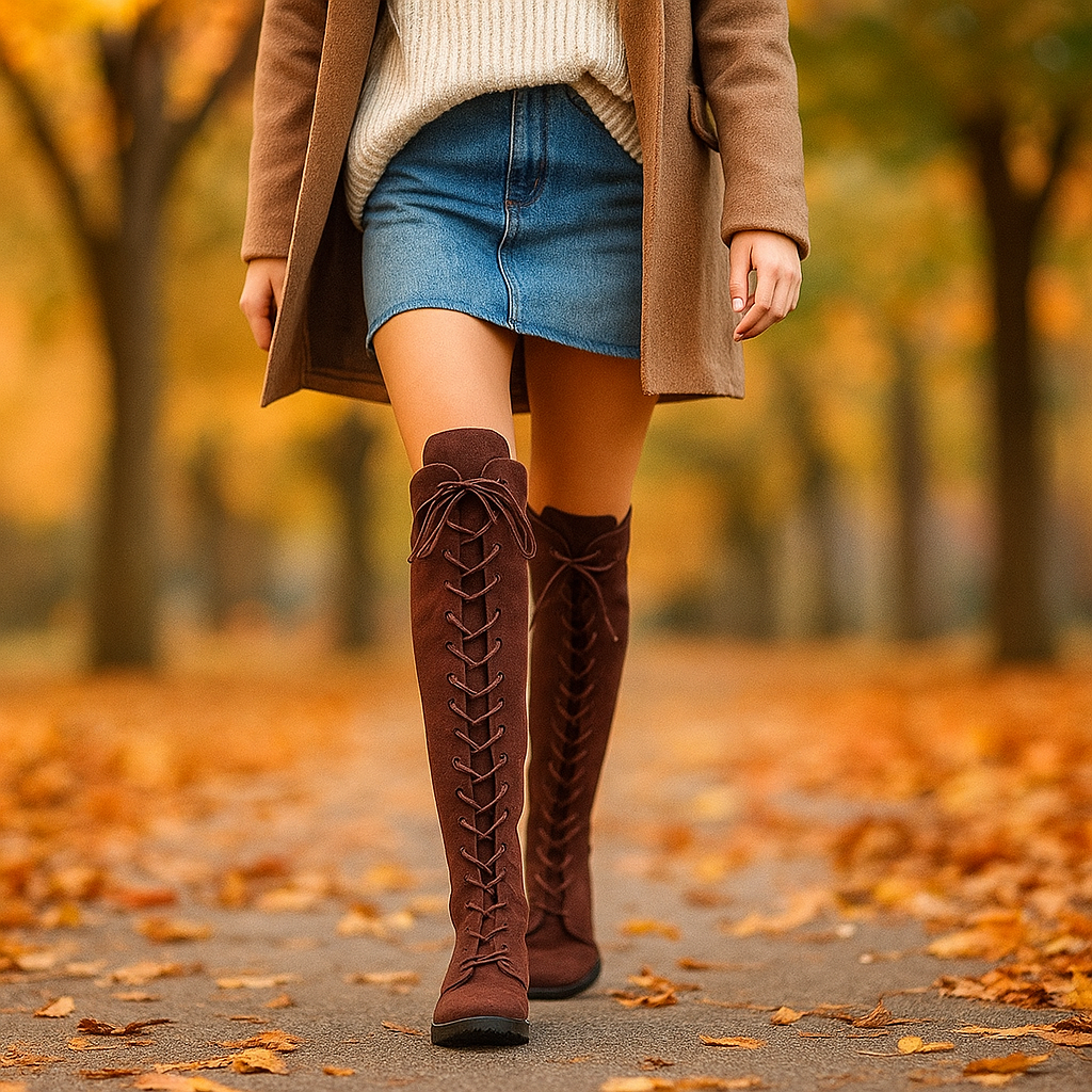 Bottes Cuissardes Overknee à Lacets – Style Élégant et Mode Femme