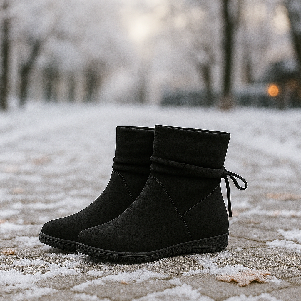 Bottines Femme en Suède à Lacets – Semelle Antidérapante Hiver
