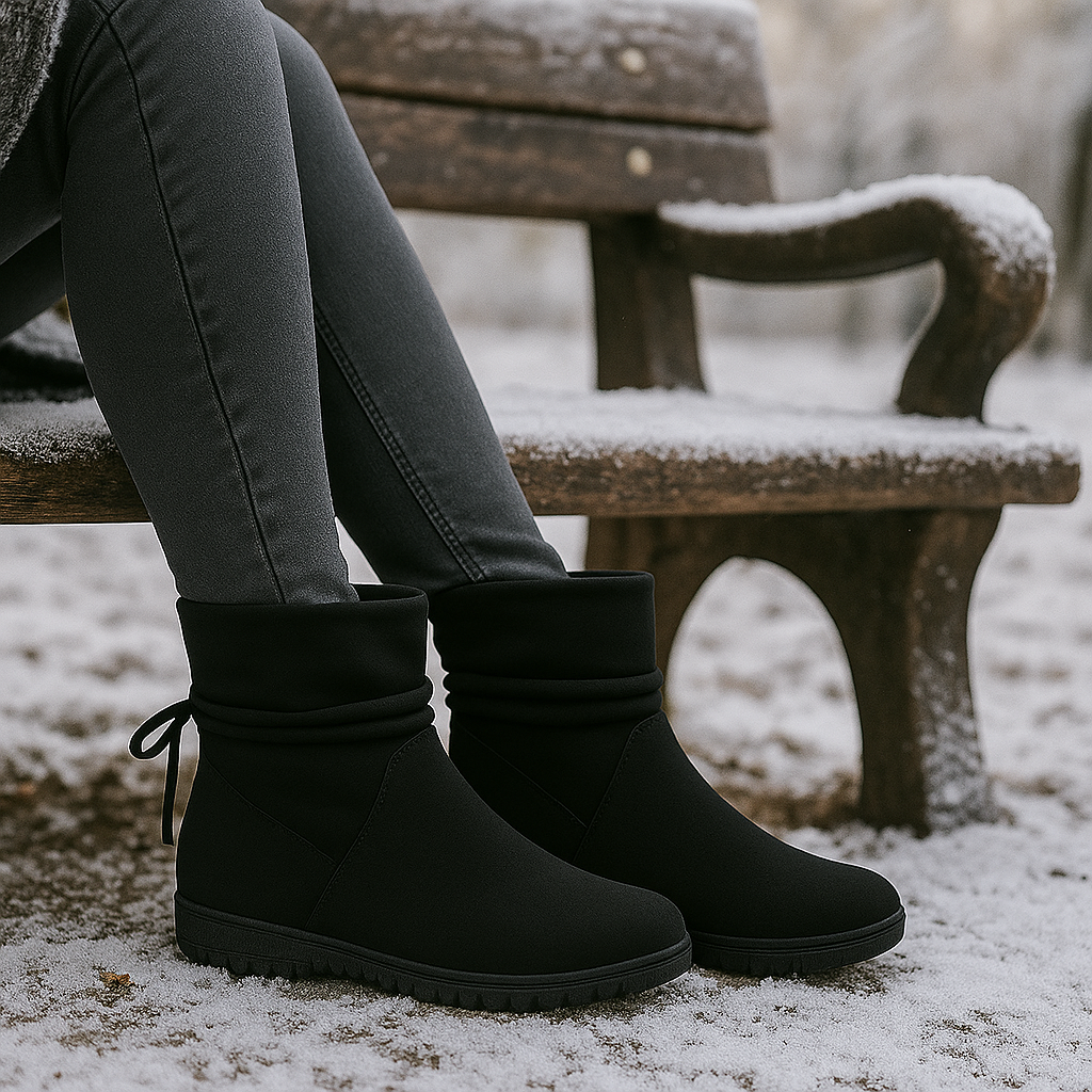 Bottines Femme en Suède à Lacets – Semelle Antidérapante Hiver