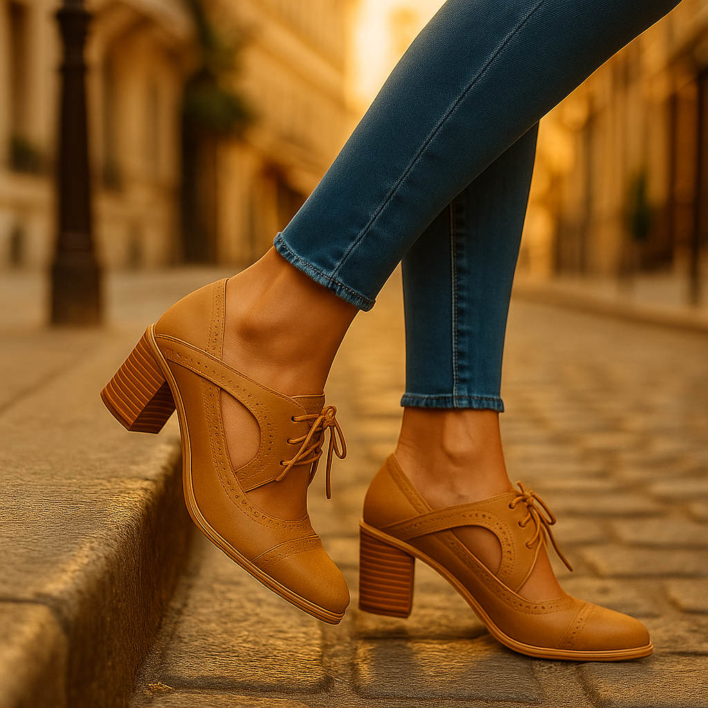 Chaussures à talon rétro femme