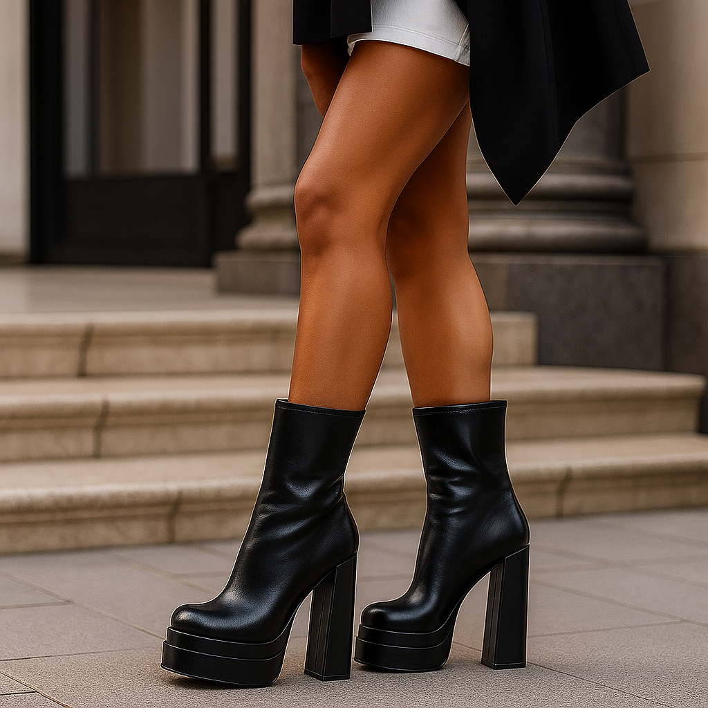 Bottines plateforme à talons hauts femme