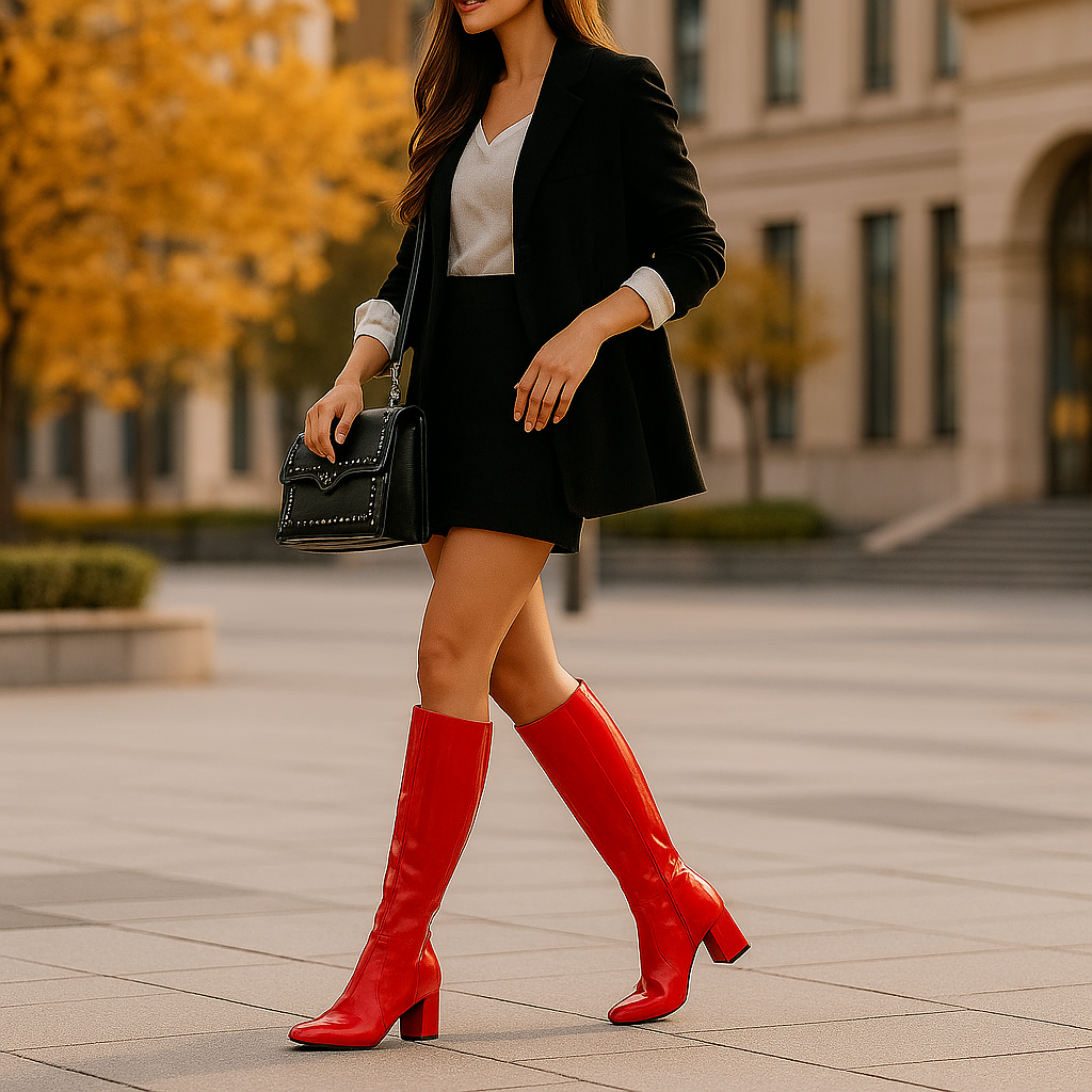 Bottes Hautes Vernies Élégantes Femme
