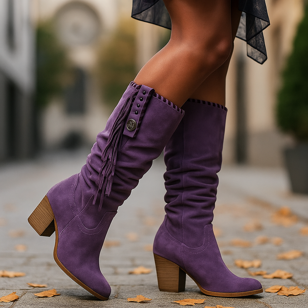 Bottes Western Femme à Franges Élégantes