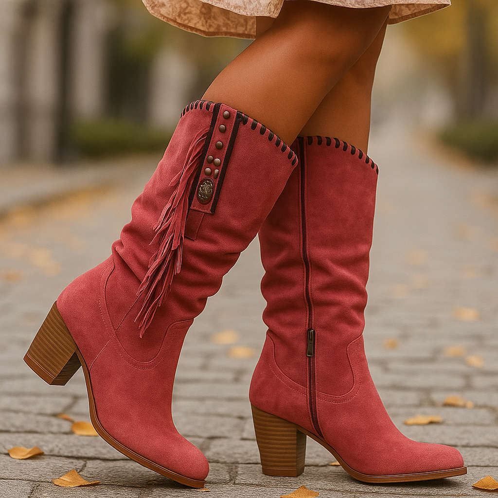 Bottes Western Femme à Franges Élégantes
