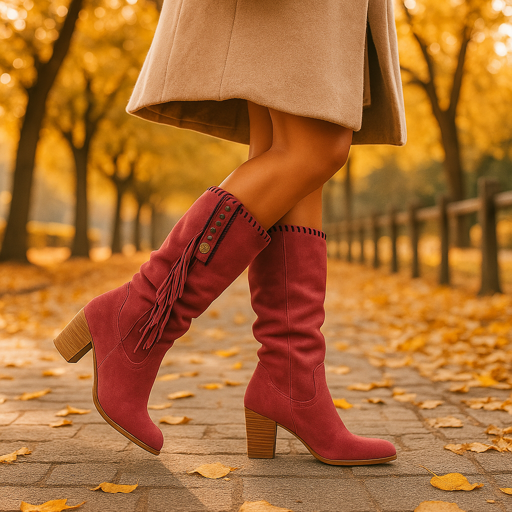 Bottes Western Femme à Franges Élégantes