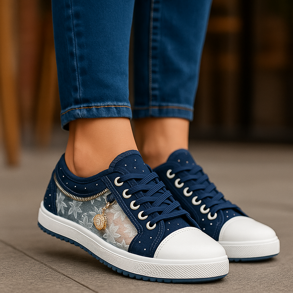 Lara - Baskets confort femme à pois