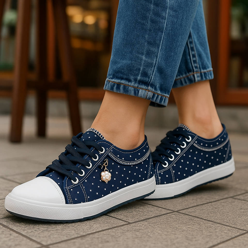 Lara - Baskets confort femme à pois