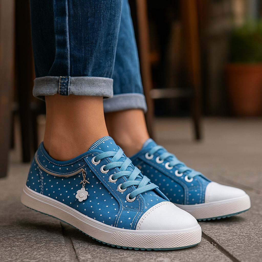 Lara - Baskets confort femme à pois