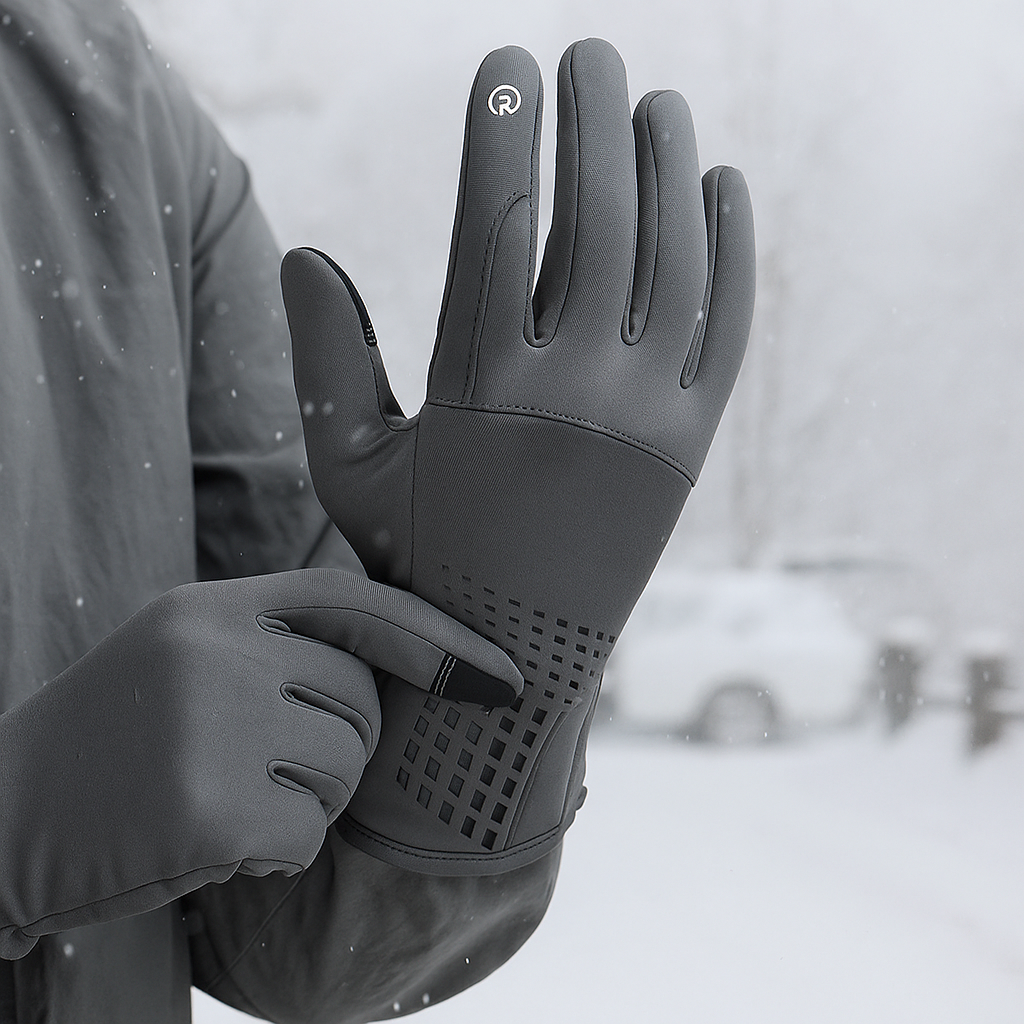 Gants d’Hiver Tactiles ThermaGuard – Imperméables et Chauds