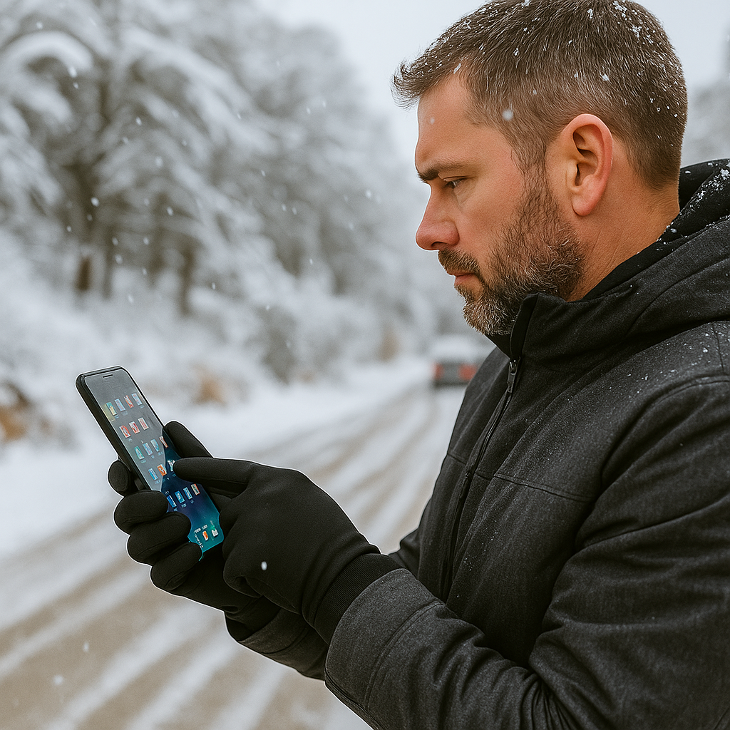Gants d’Hiver Tactiles ThermaGuard – Imperméables et Chauds