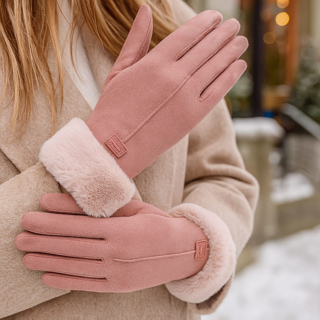 Gants d’Hiver Doublés Fourrure – Élégance & Chaleur
