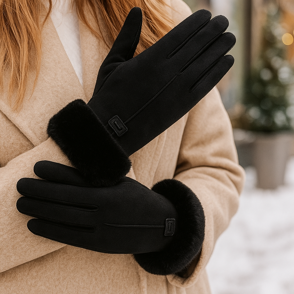 Gants d’Hiver Doublés Fourrure – Élégance & Chaleur