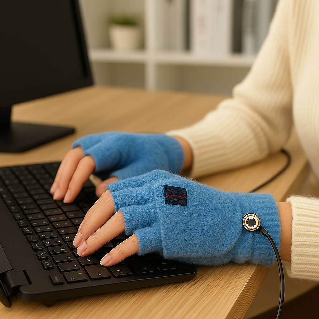 Gants Chauffants USB Tricot – Sans Doigts & Confort Hiver
