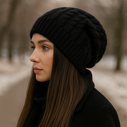 Bonnet d’hiver femme maille épaisse décontracté