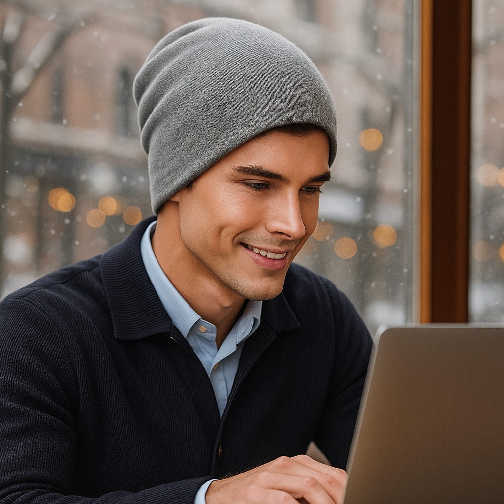 Bonnet homme en laine décontracté
