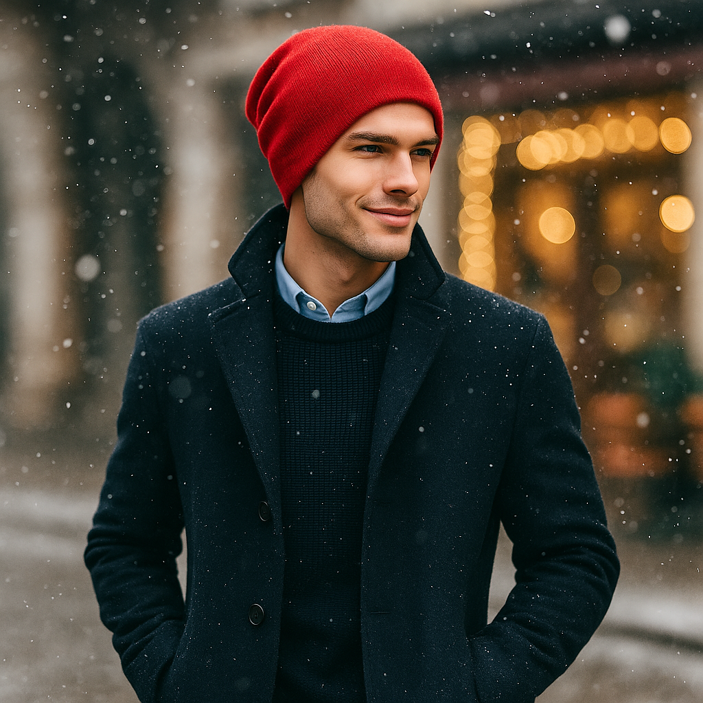 Bonnet homme en laine décontracté