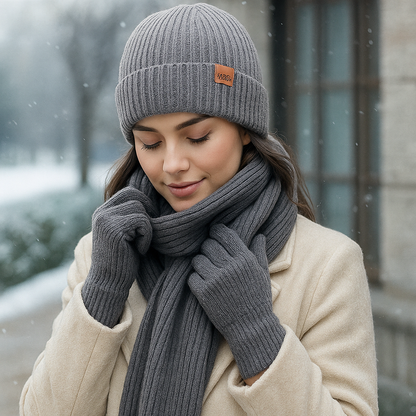 Ensemble Wintercomfort – Bonnet, Écharpe et Gants Chauds