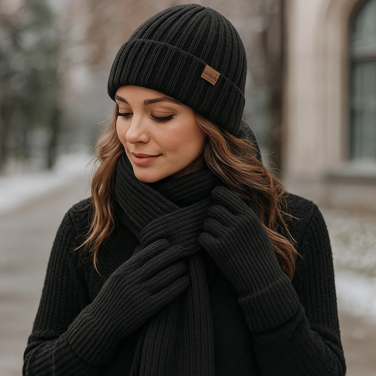 Ensemble Wintercomfort – Bonnet, Écharpe et Gants Chauds
