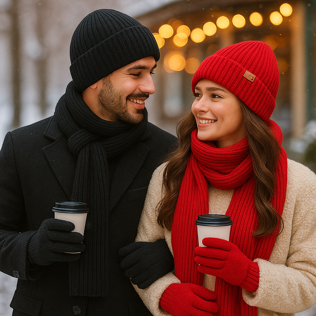 Ensemble Wintercomfort – Bonnet, Écharpe et Gants Chauds